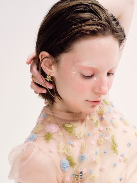 【両耳用】 Two-way Star Hoop Earrings（GOLD) - スターフープピアス