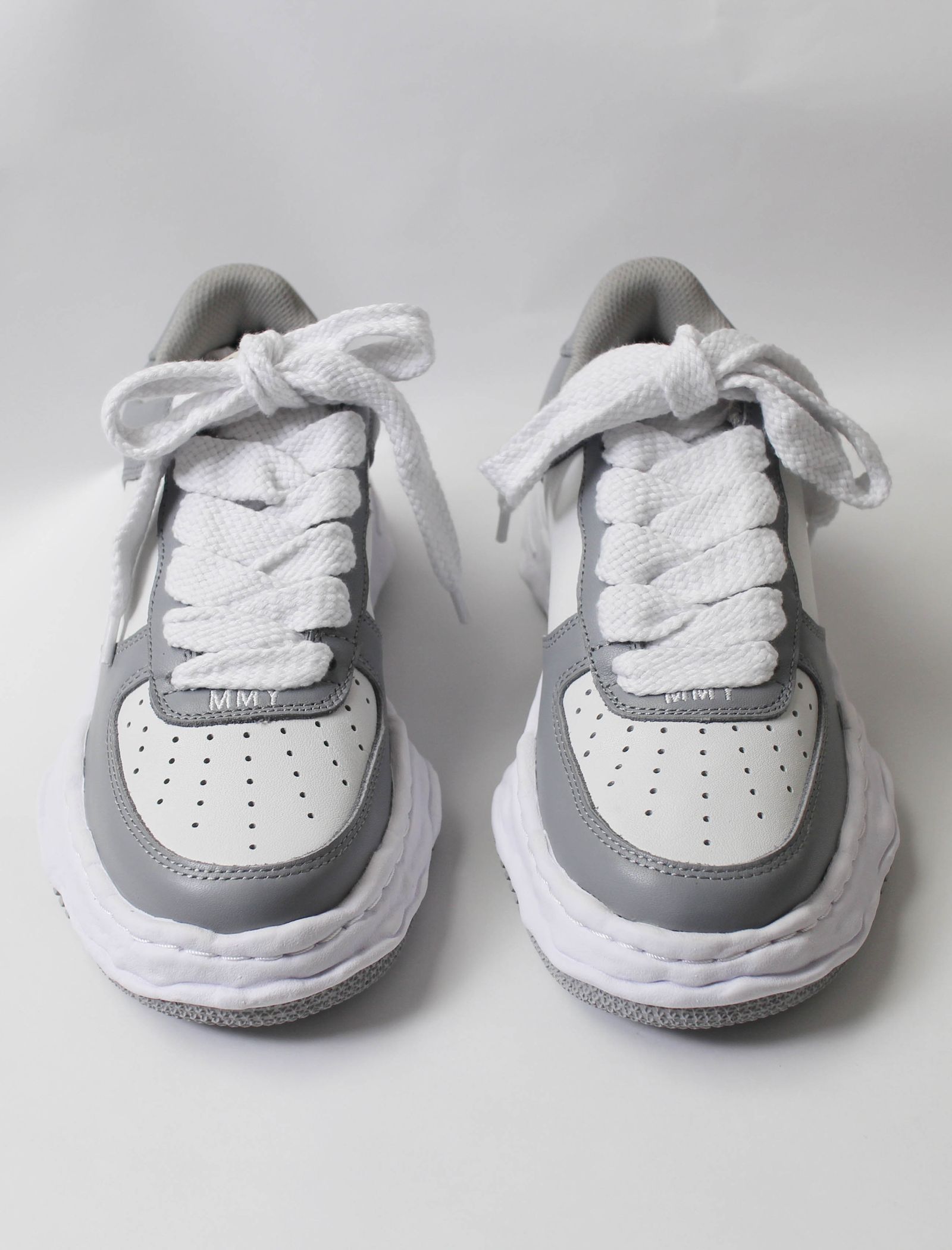 【10月入荷】 "WAYNE" OG Sole LEATHER Low-top Sneaker - GREY×WHITE