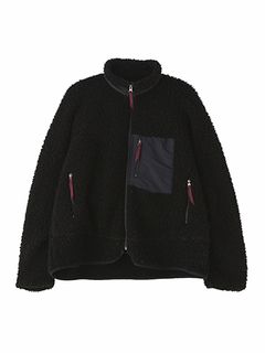 ニットブルゾン - "KNIT BLOUSON - Alpaca/Wool -" BLACK