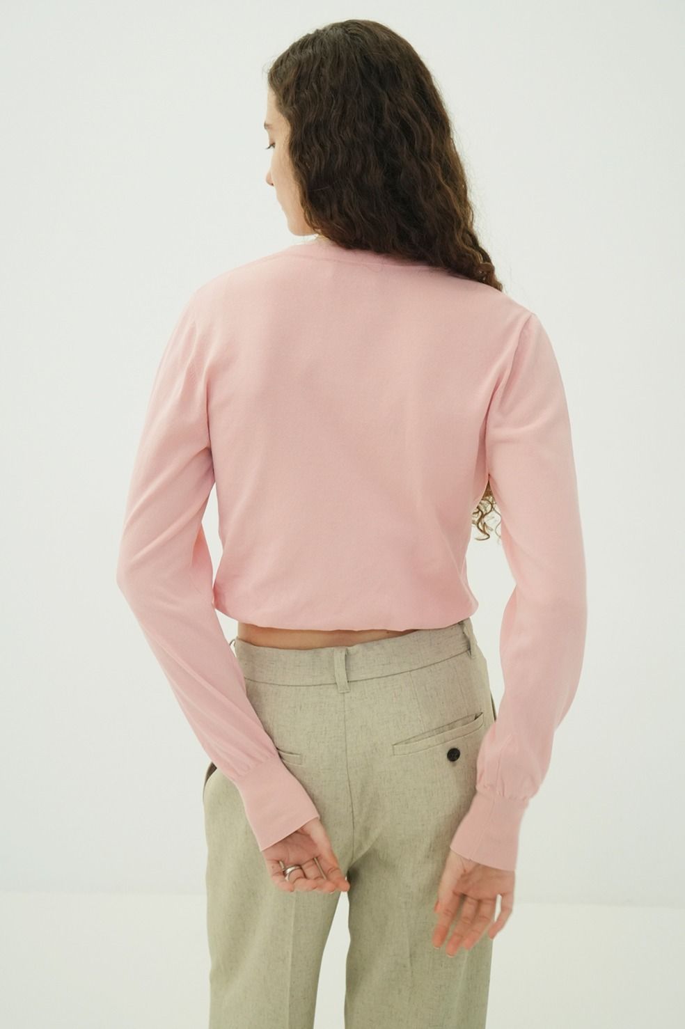 レイヤーニットカーディガン - W LAYERED KNIT CARDIGAN (PINK)