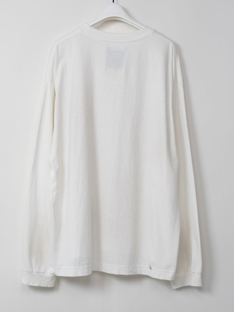 ディストレスト スマイリー ロングスリーブカットソー  / DISTRESSED SMILY LT / WHITE
