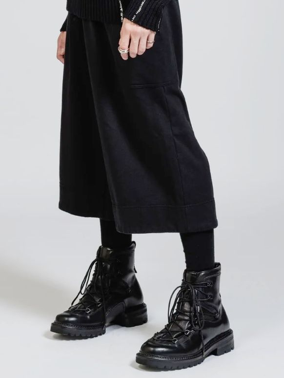 The Viridi-anne - Sweat Wide Cropped Pants（B-Pigment Black