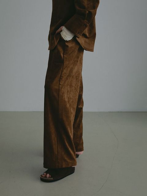 フェイクスウェードリラクシーパンツ (CAMEL)