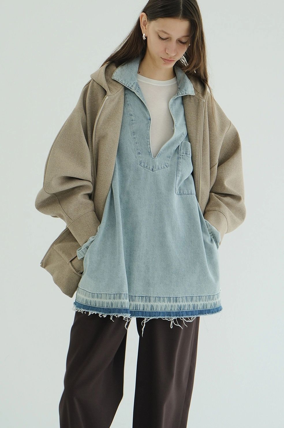 ライトオンス デニムシャツ - DENIM OVER SKIPPER SHIRTS (INDIGO)