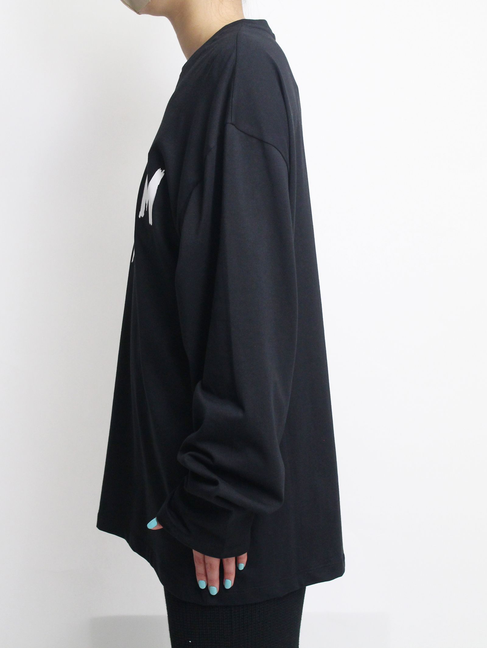 ロゴプリントカットソー - PAINT BRUSHED LOGO T-SHIRTS - BLACK