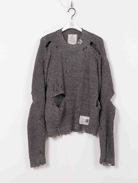 スプリングニットプルオーバー - SANGLE KNIT CARDIGAN - GREY