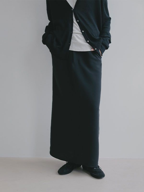 ダブルフェイスIラインスカート (BLACK)