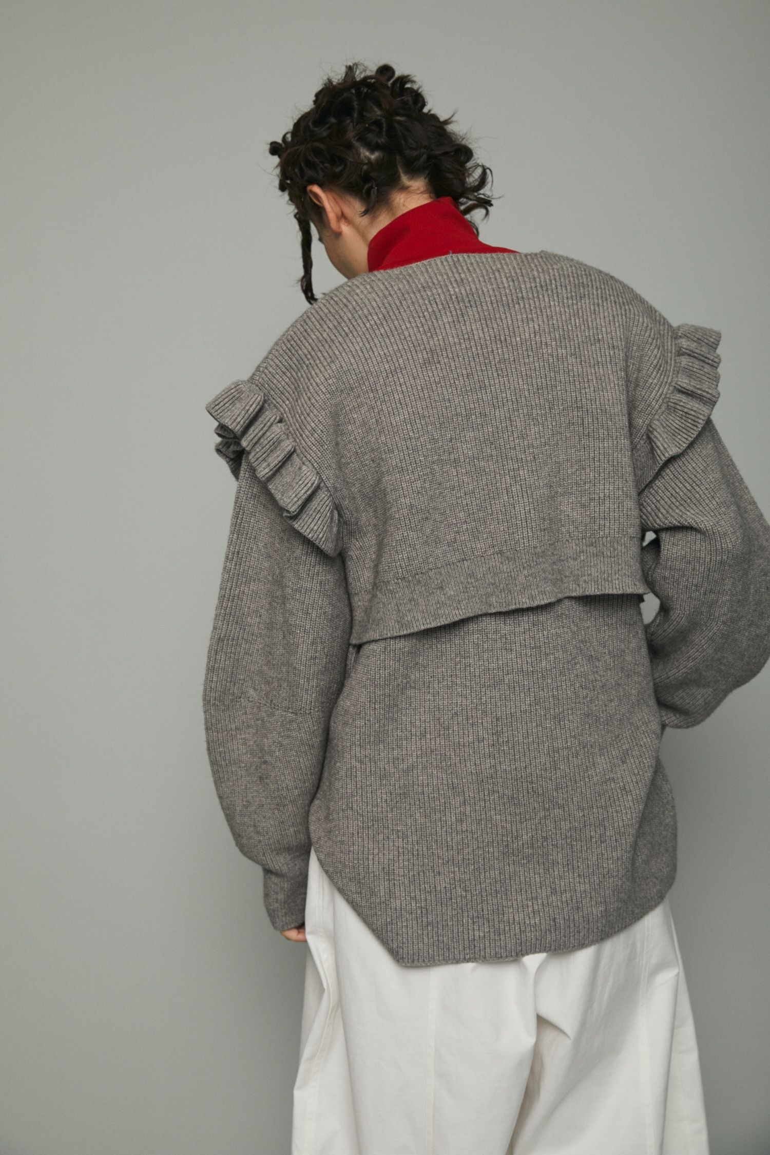 レイヤード フリル トップス  - Layered frill tops - T-GREY