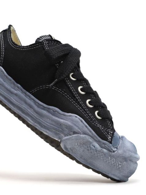 "HANK" OG Sole Over-Dyed Canvas Low-top Sneaker- A08FW719 - BLACK