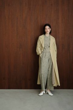 バッグ ギャザー  ドレス トレンチコート - BACK GATHER DRESS TRENCH COAT - BEIGE
