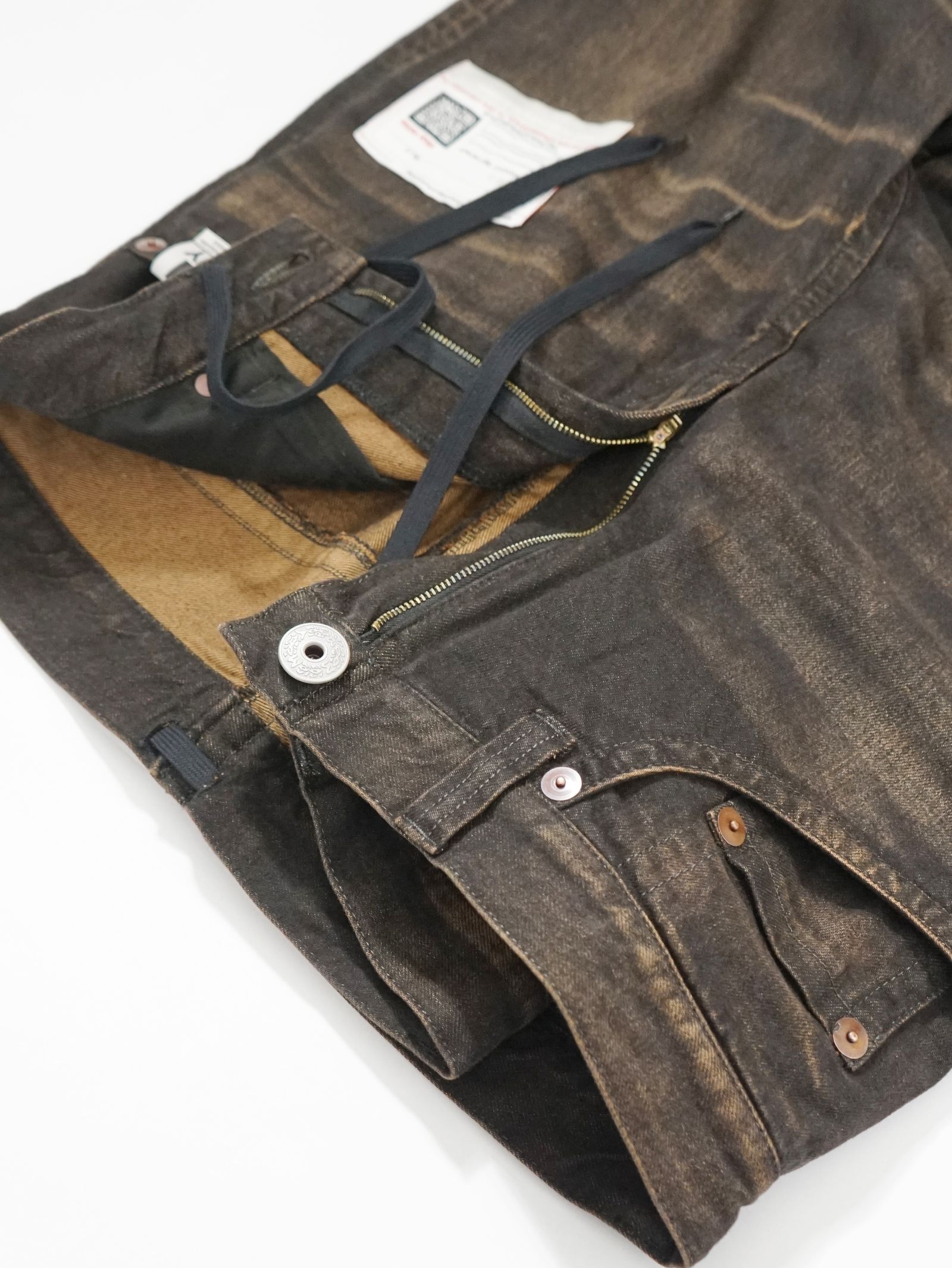 ヒュージーレイヤードデニムパンツ - Huge Layered Denim Pants BLACK