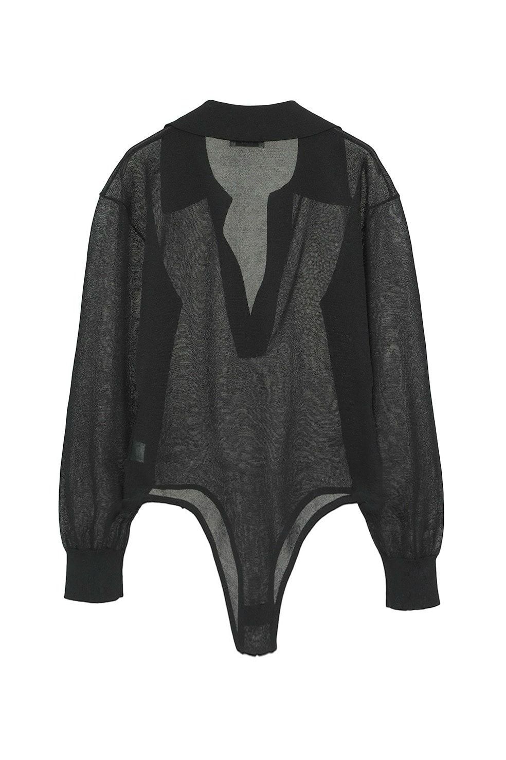 スキッパー ニット ボディスーツ - SKIPPER KNIT BODYSUITS (BLACK)