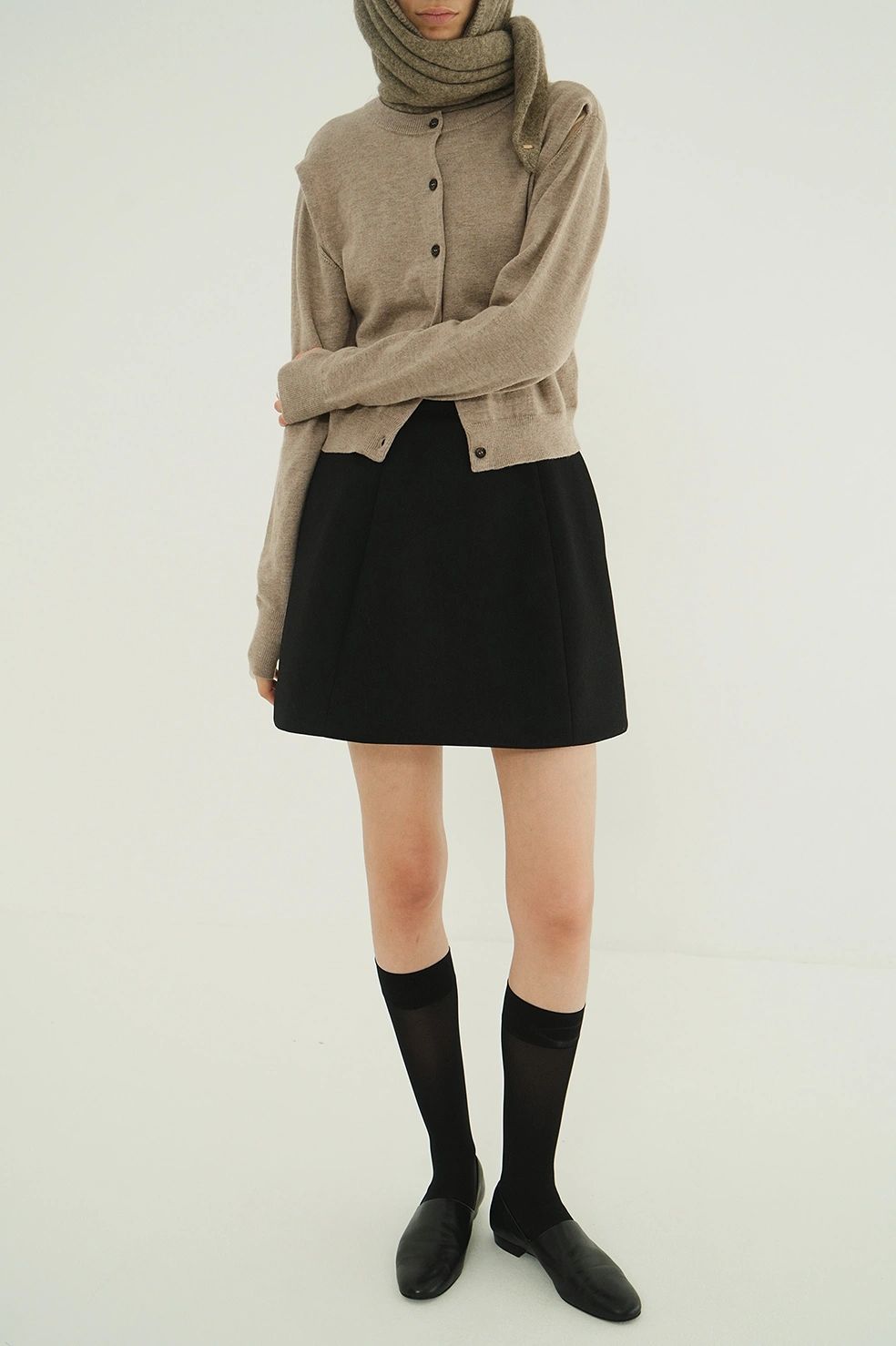 ミニスカート -  CONSTRUCTIVE MINI SKIRT (BLACK)