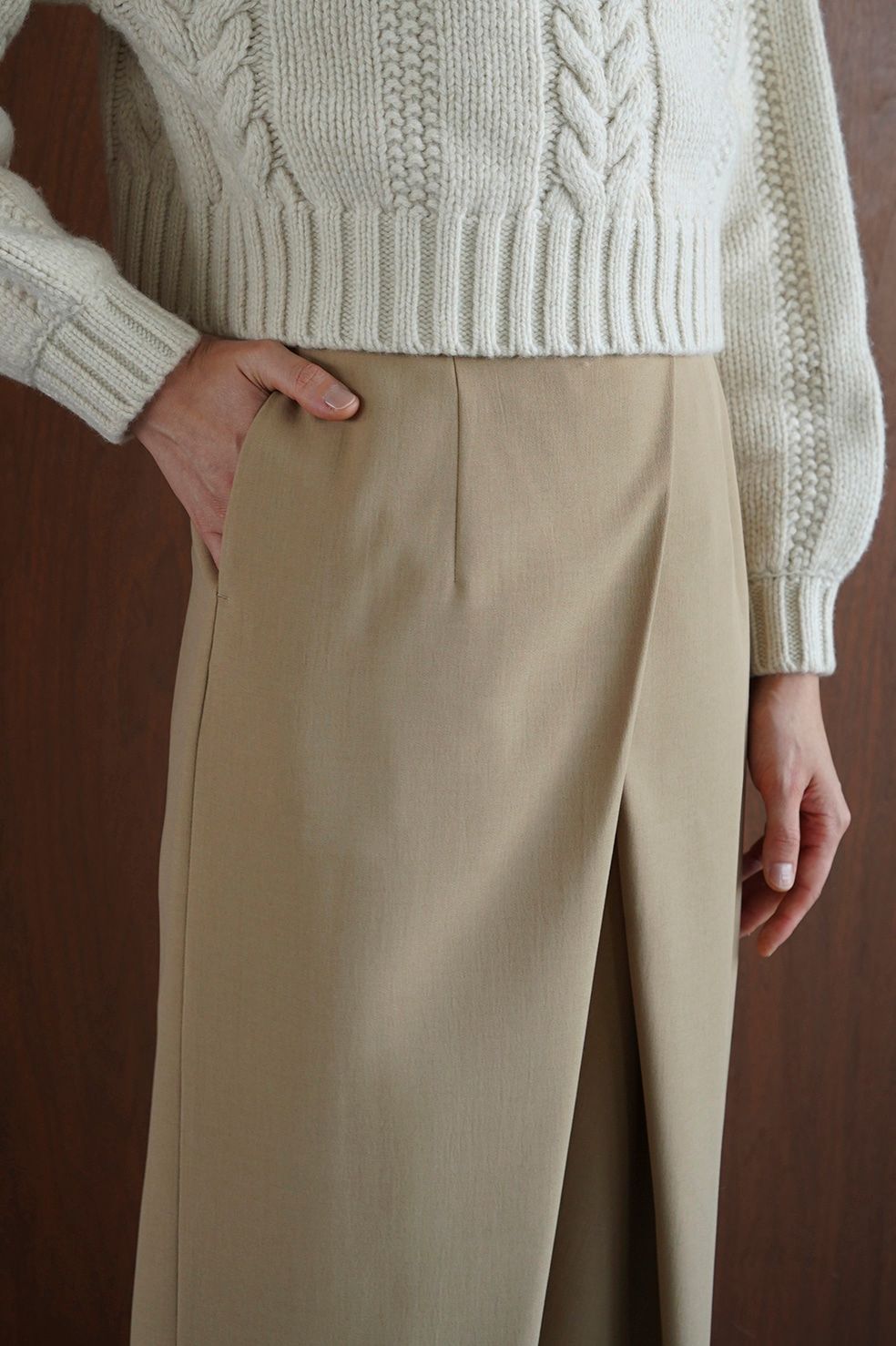 CLANE - クロス タック ワイド パンツ - CROSS TUCK WIDE PANTS