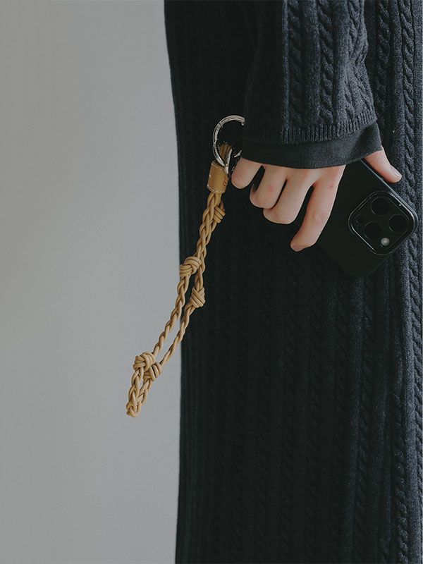 レザーコードショートマルチストラップ (BEIGE)