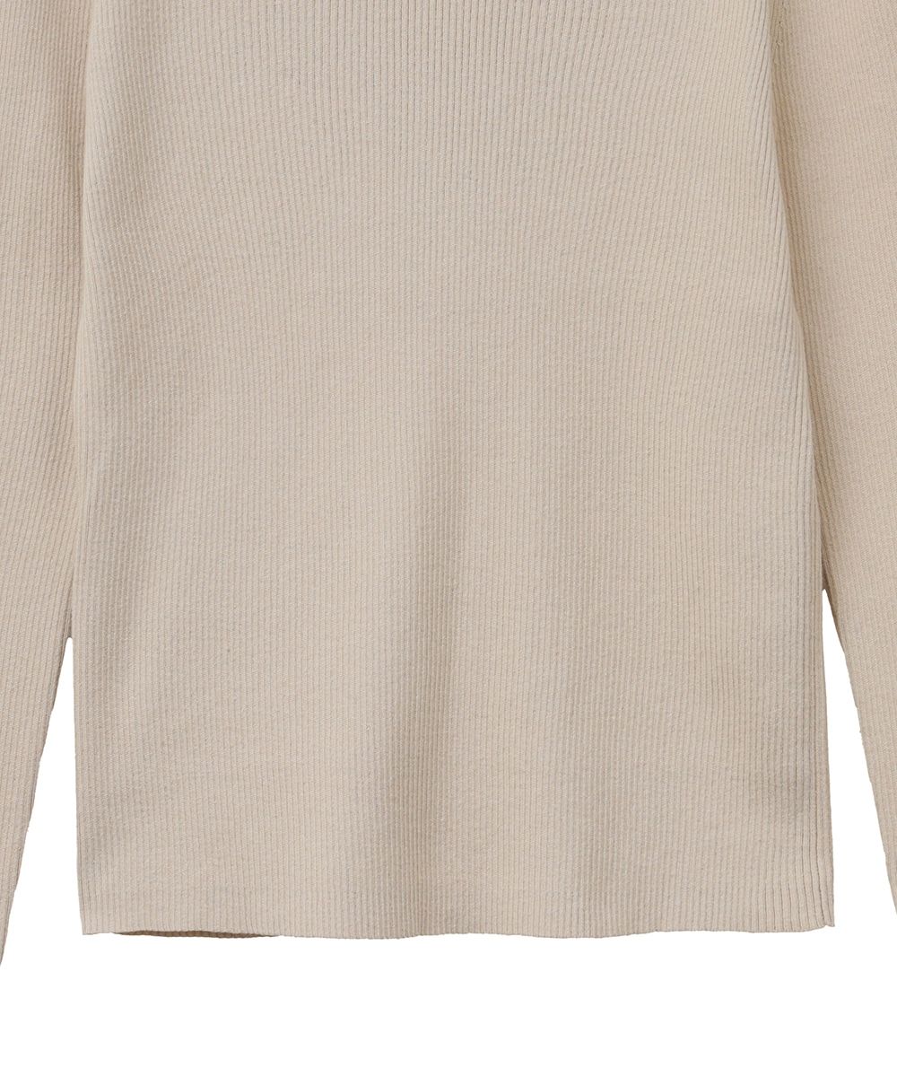 HIGH NECK RIB KNIT TOPS - ハイネックリブトップス - IVORY