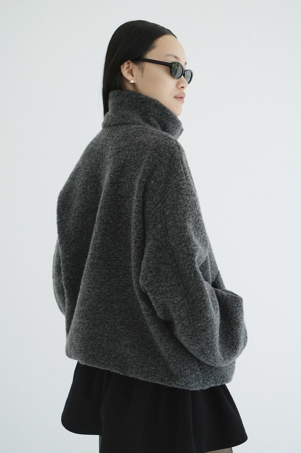 ハーフジップトップス - SLIVER HALF ZIP TOPS (GREY)