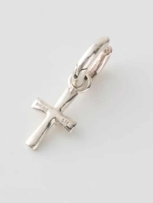 【片耳用】 クロスフープピアス - CROSS HOOP - SILVER