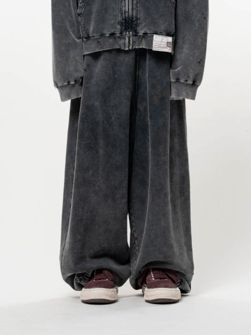 ブリーチド スウェット パンツ - Bleached Sweat Pants (BLACK)