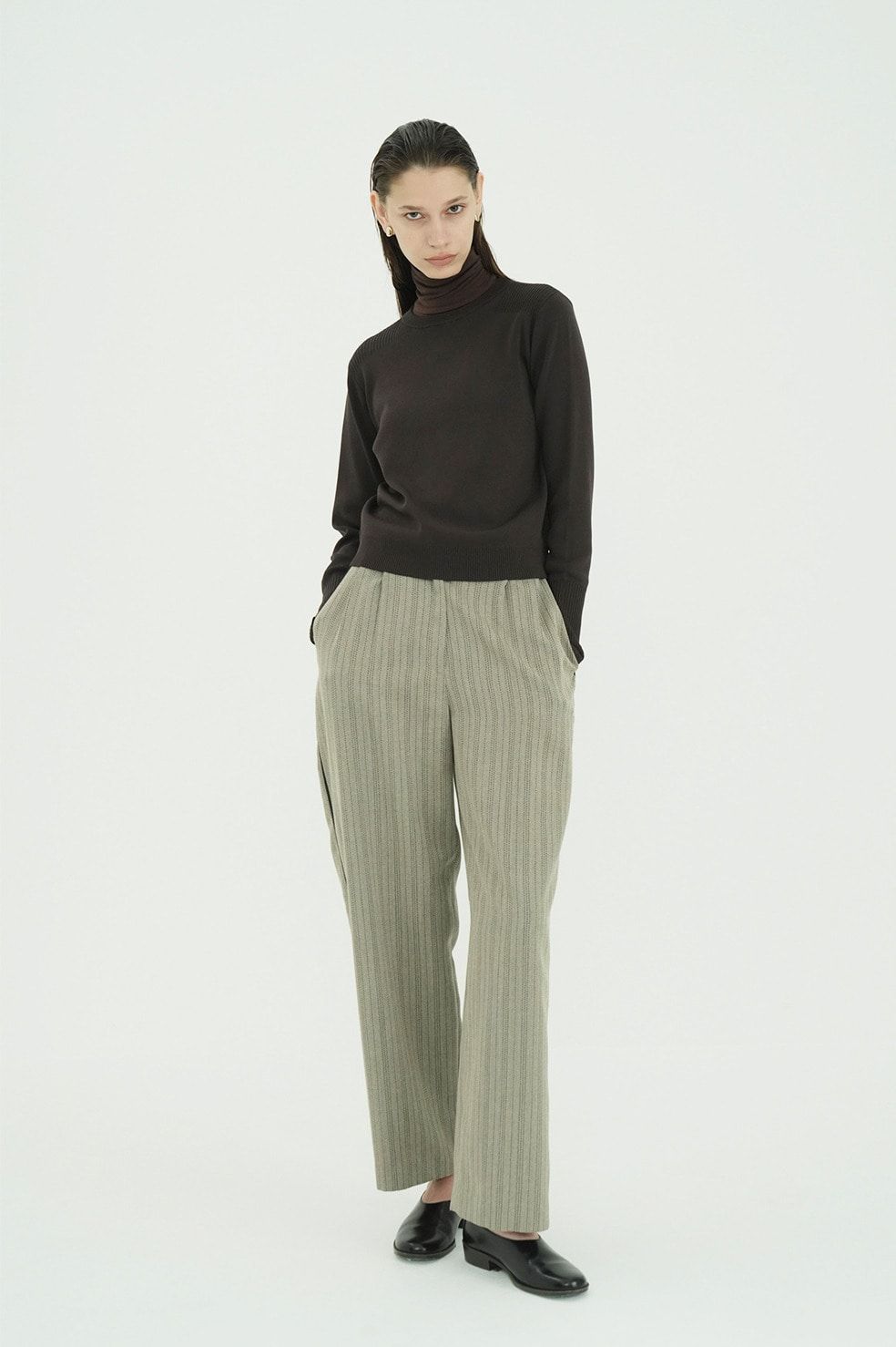 【26AW】ベーシックコンパクトニットトップス - BASIC COMPACT KNIT TOPS (BROWN)
