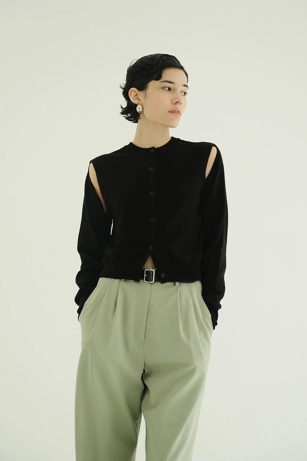 アレンジニットトップス - ARRANGE KNIT TOPS BLACK