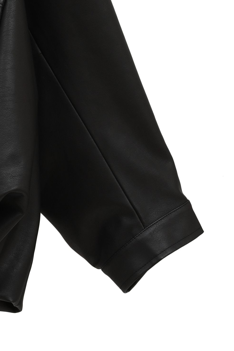 フェイクレザーバルーンジャケット - FAKE LEATHER BALLOON JACKET BLACK