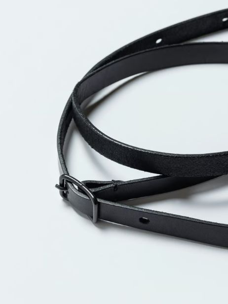 レザーウォレット ネックストラップ付き ミニ財布