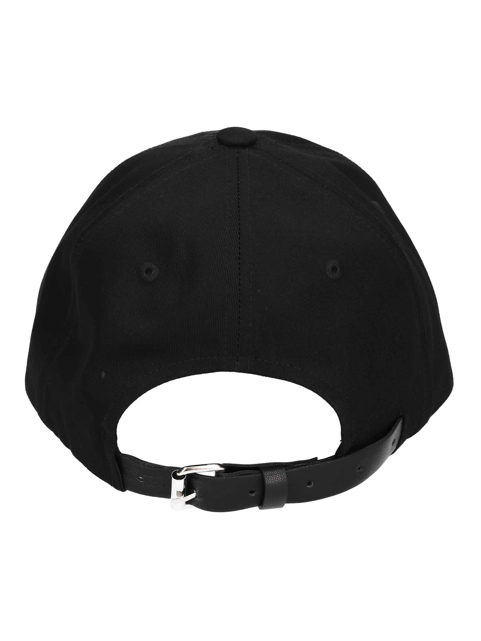 レザーバックル ロゴ キャップ BLACK×RED