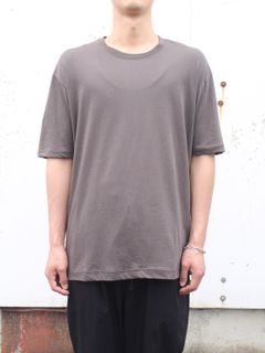 コットンカシミヤ 半袖後身頃 ラインTシャツ - OLIVE DRAB