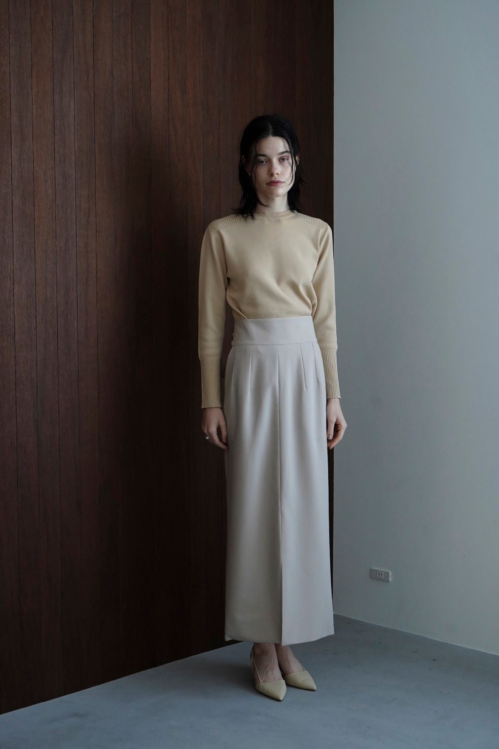 クラネ / CLANE ベーシック コンパクト ニット トップス - BASIC COMPACT KNIT TOPS - BEIGE CLANE - ベーシック コンパクト ニット トップス - BASIC