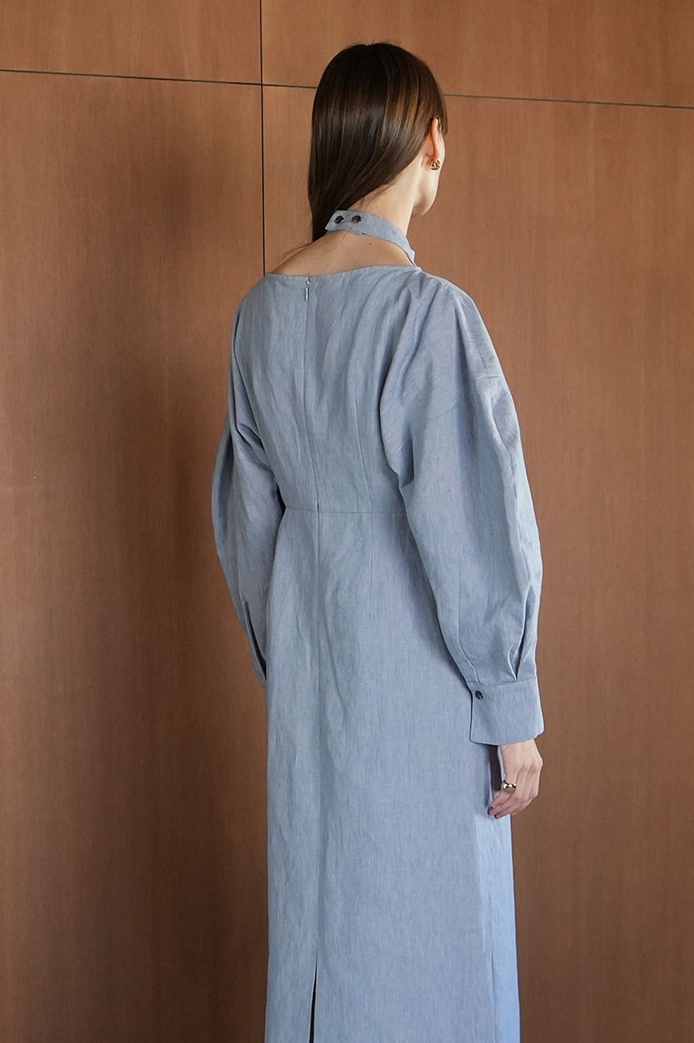 レイヤードワンピース -  HALTER LAYERED ONEPIECE - BLUE