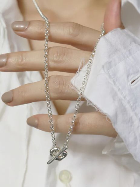 バブルラリエット SV シルバー ネックレス 全長 75cm シンプル デザイン ユニセックス アクセサリー