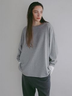 スリークラインカフスロンTee / カットソー (GREY)