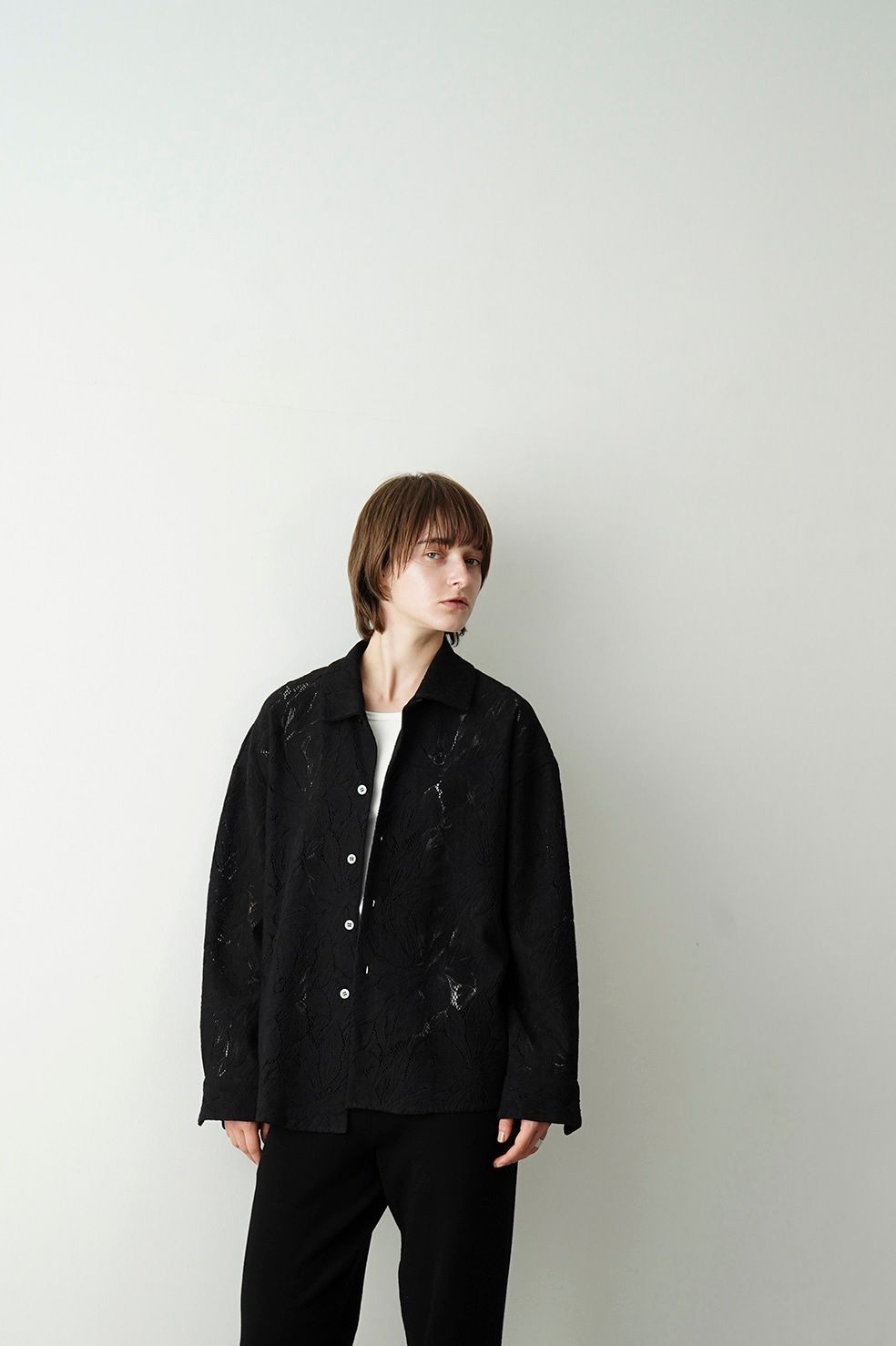 CLANE - カーテンレース スリット シャツ - CURTAIN LACE SLIT SHIRT