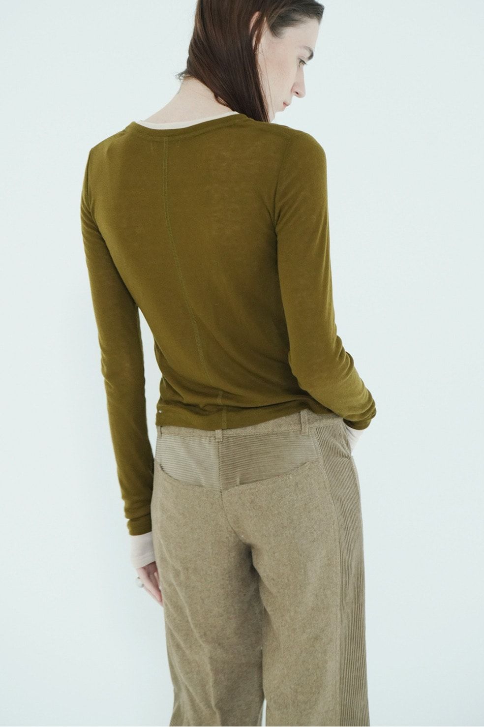 ソフトシアーレイヤードトップス - SOFT SHEER LAYERED TOPS(KHIKI)