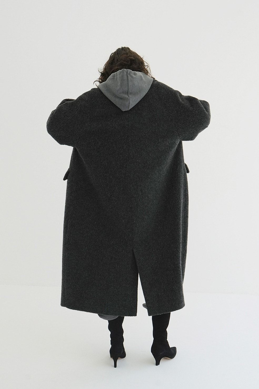 【25AW】ダブルウールロングコート - DOUBLE WOOL LONG COAT GREY