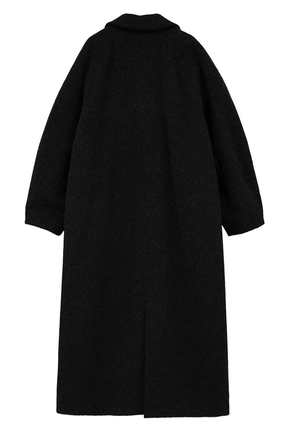【25AW】 ダブルウールロングコート - DOUBLE WOOL LONG COAT BLACK