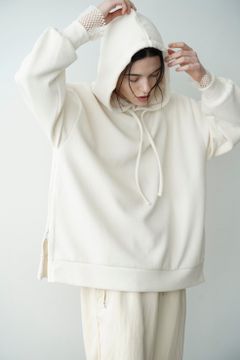サイド ジップ ワイド フーディ - SIDE ZIP WIDE HOODIE IVORY