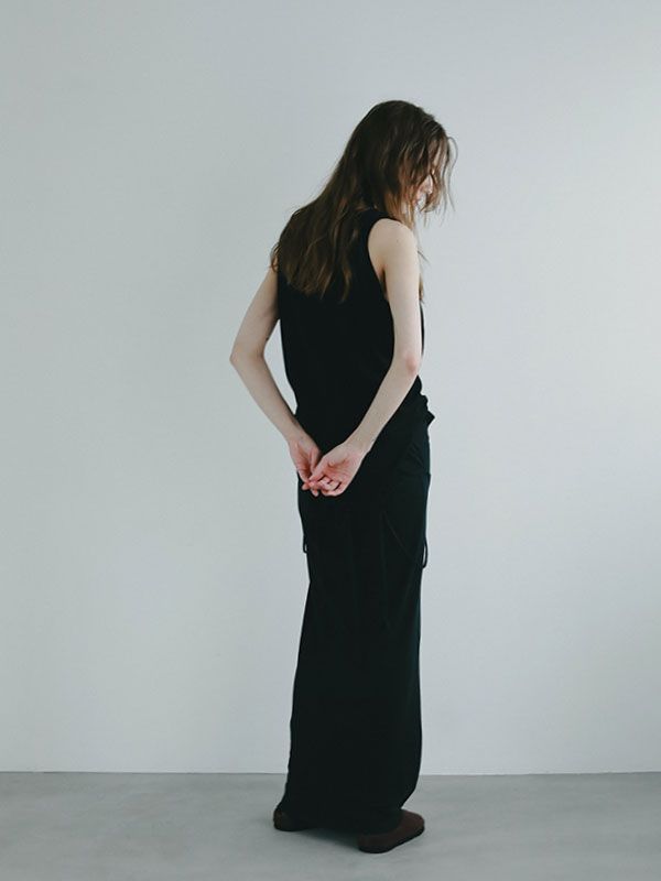 マルチウェイカットロングスカート - BLACK