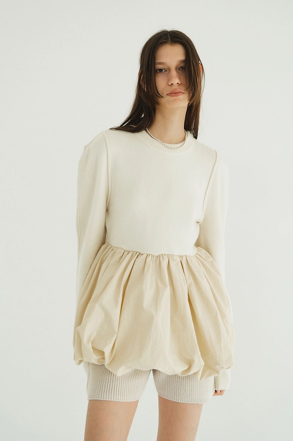 ドッキングニットトップス |  DOCKING POWERSHOULDER KNIT TOPS (IVORY)