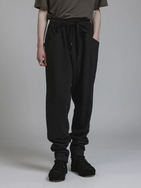 スウェット テーパードパンツ - SWEAT TAPERED PANTS (BLACK)