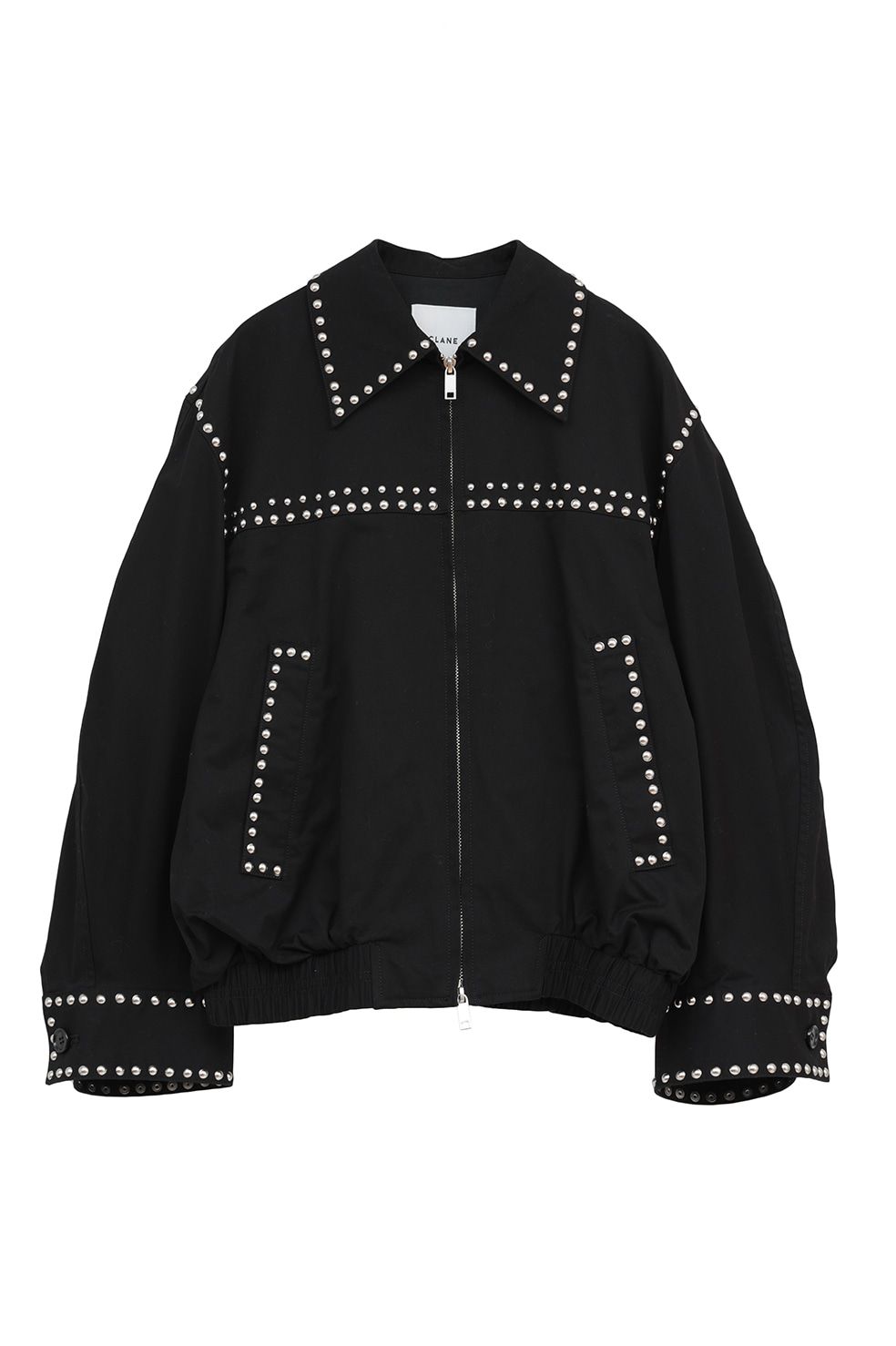スタッズ ドリズラージャケット - W COLOR STUDDED DRIZZLER JACKET (BLACK)