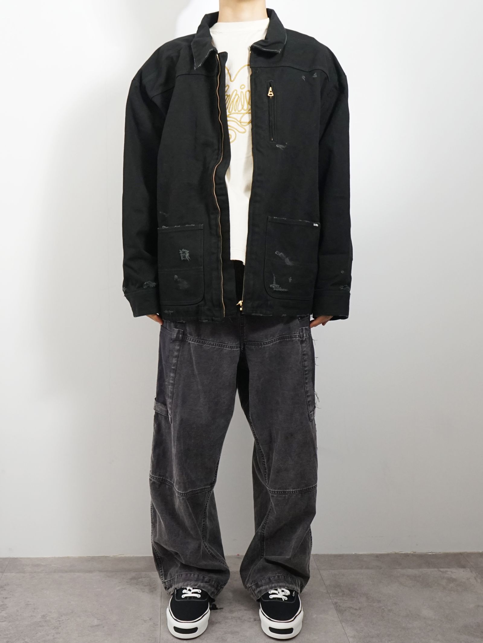 KAMIYA - BORO DUCK JACKET - ボロダックジャケット - GREY