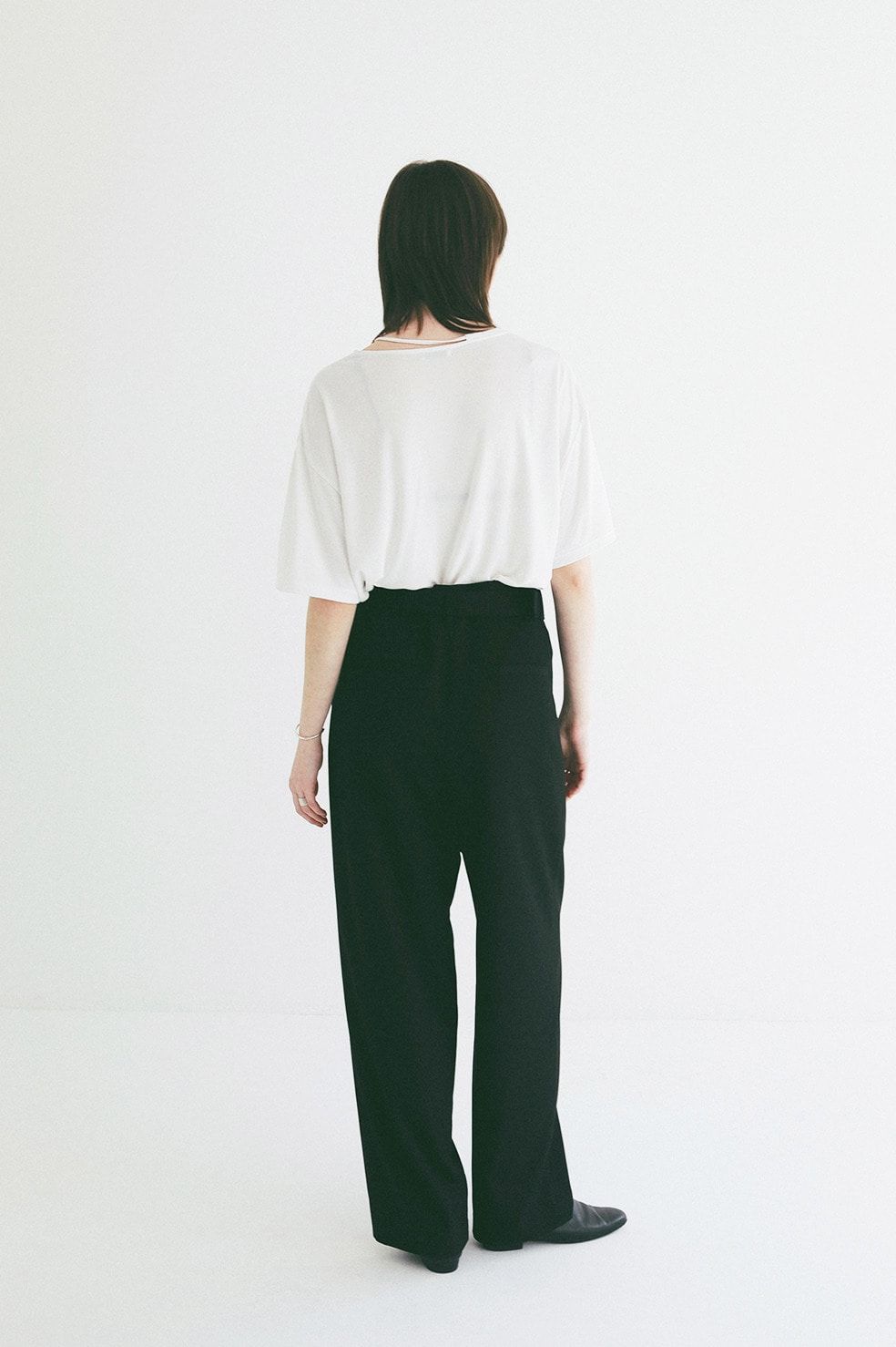 コードカットソー - DROOP THIN CODE SOFT TOPS (WHITE)