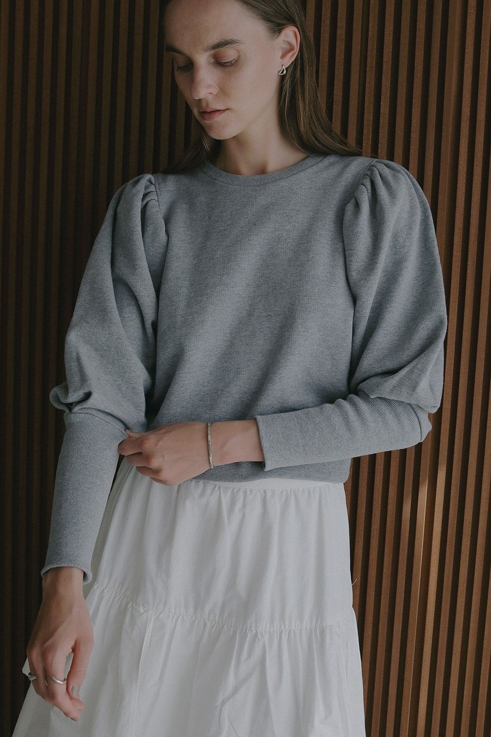 パフスリーブ スウェット - VOLUME PUFF SLEEVE SWEAT (GRAY)