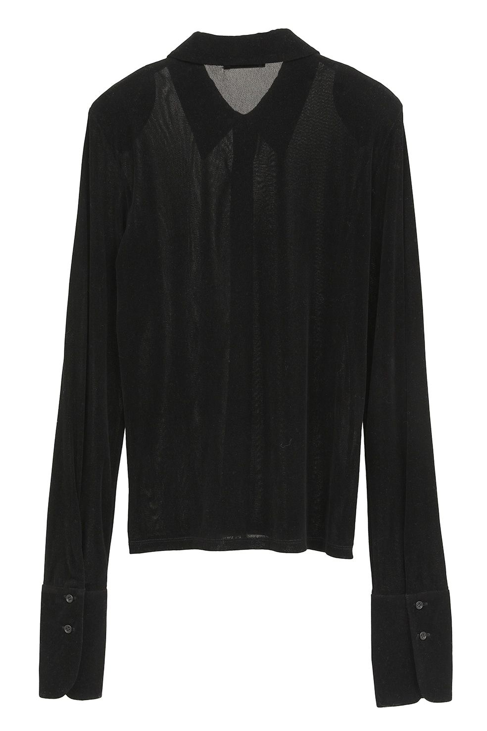 チュールフロッキーシャツ | TULLE FLOCKY SHIRTS (BLACK)