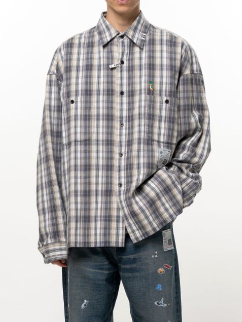 チェック ロングスリーブ シャツ - Check Long Sleeve Shirt (BLACK)