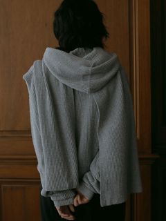 フーディーニットストール - GREY