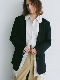 ノーカラースリークジャケット (BLACK)