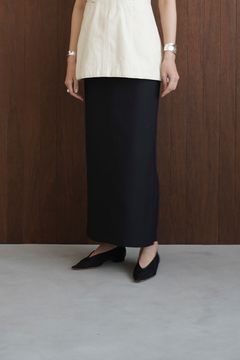 スカート ロング スカート  - STRAIGHT LONG SKIRT - BLACK